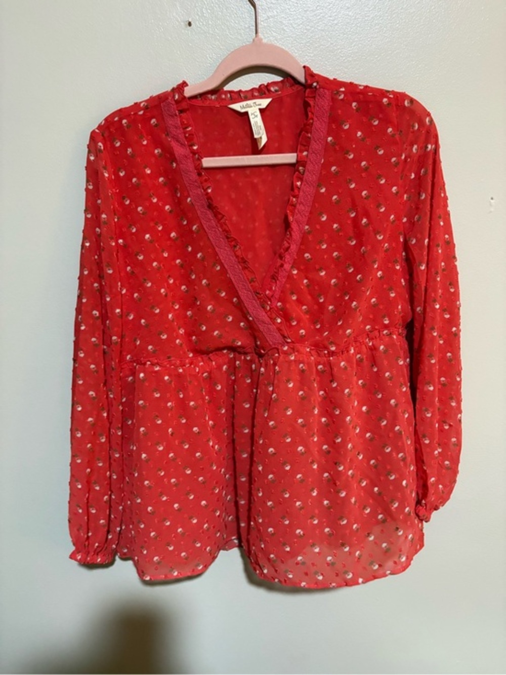 Matilda Jane Red Floral V-Neck Tunic